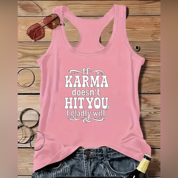 Tops - Pink Graphic Tank Top